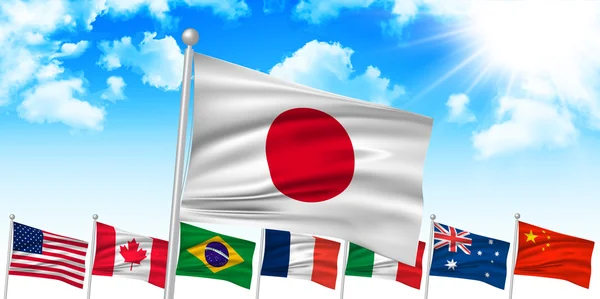 Fond drapeau japonais — Image vectorielle