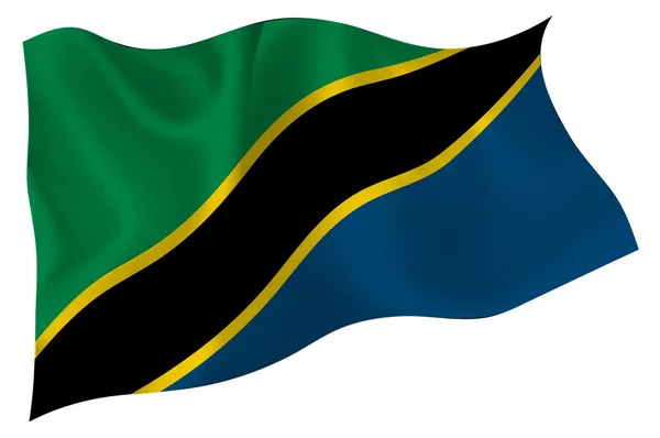 Tanzania nationella flagga flagga — Stock vektor