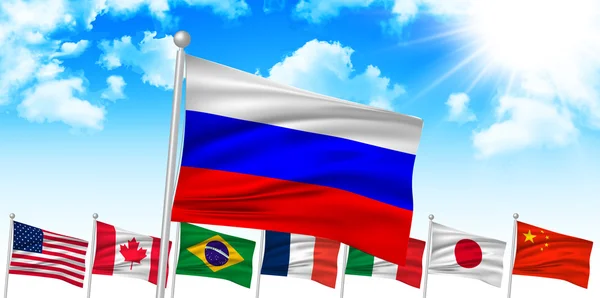 Federacja Rosyjska flaga tło — Wektor stockowy