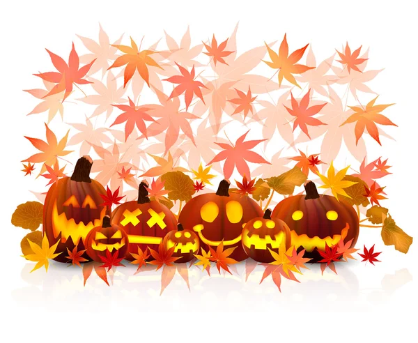Érable à citrouille Halloween — Image vectorielle