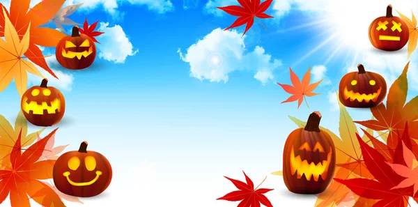 Halloween pumpkin maple — Stock Vector