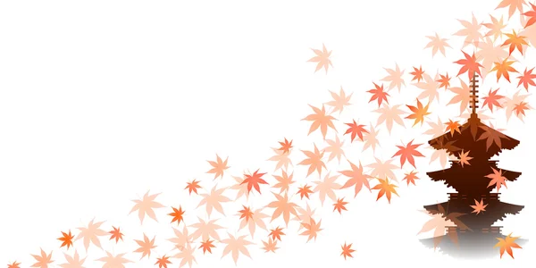 Arce hojas de otoño Kyoto — Vector de stock