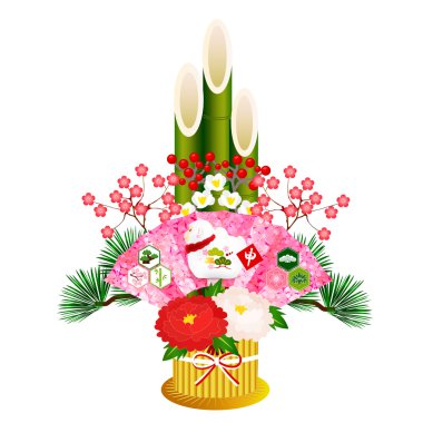 Kadomatsu yılbaşı kartı maymun