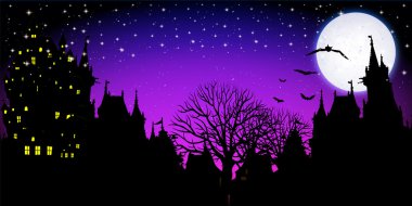 Halloween gece gökyüzü arka plan