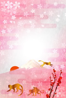 Fuji yılbaşı kartı maymun