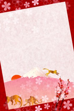 Fuji yılbaşı kartı maymun