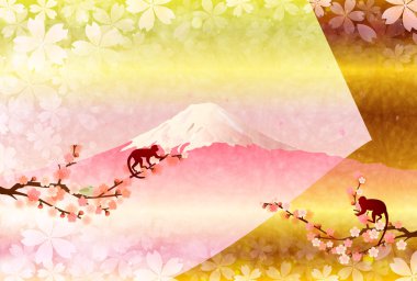 Fuji yılbaşı kartı maymun