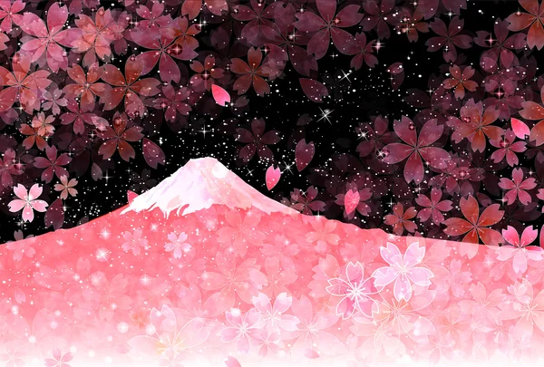 富士桜グリーティング カード — ストックベクタ