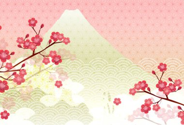 Fuji Japon Şablonu Nişan Arkaplanı