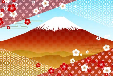 Fuji Japon Şablonu Nişan Arkaplanı