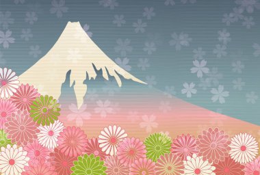 Fuji Japon Şablonu Nişan Arkaplanı