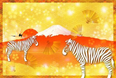 Öğlen Kartı Oriental Zodiac İşaret Arkaplanı