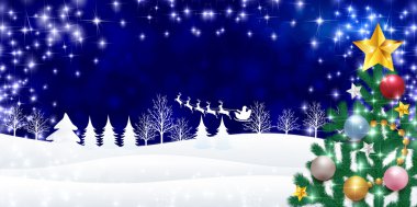 Noel Noel Baba köknar ağaçlarının