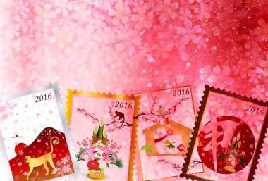 Maymun tebrik kartları arka plan