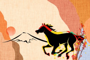 Öğlen Kartı Oriental Zodiac İşaret Arkaplanı