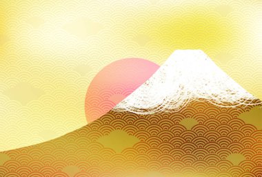 Fuji Japon Şablonu Nişan Arkaplanı