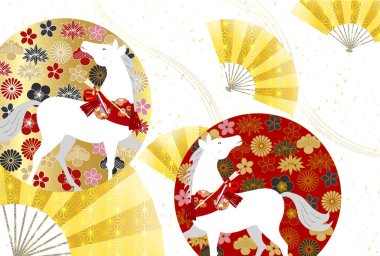 Öğlen Kartı Oriental Zodiac İşaret Arkaplanı