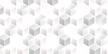 Beyaz 3B Geometri Deseni Arkaplanı
