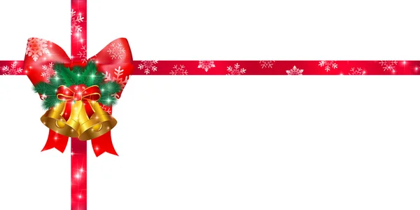 クリスマス リボンの背景 — ストックベクタ