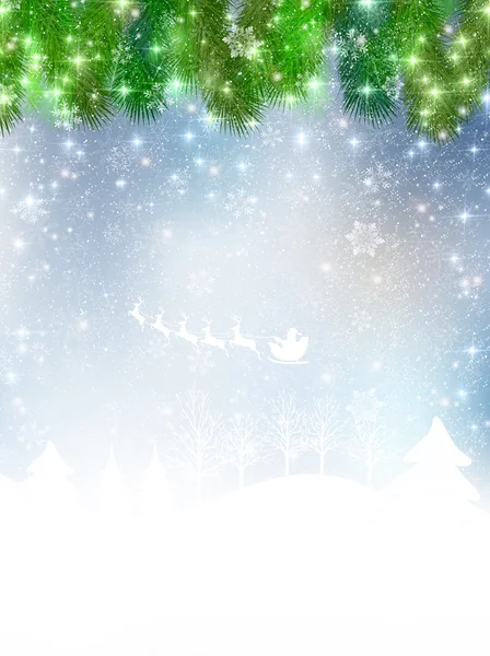 Árbol de nieve abeto de Navidad — Vector de stock