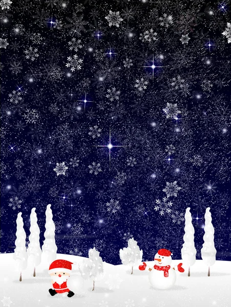 Snow Christmas Santa — Stockvector
