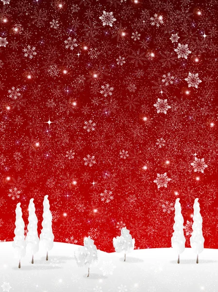 雪のクリスマスの背景 — ストックベクタ