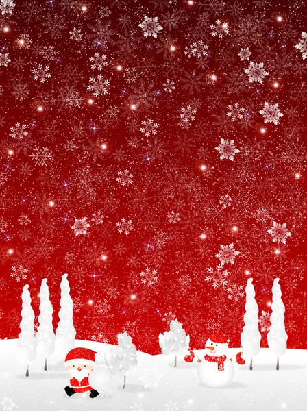 Noël de neige Père Noël — Image vectorielle