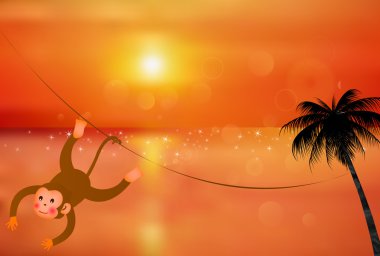 Maymun tebrik kartları arka plan