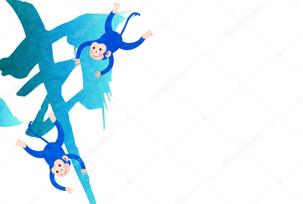 Monkey greeting cards background
