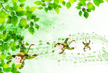 Maymun tebrik kartları arka plan