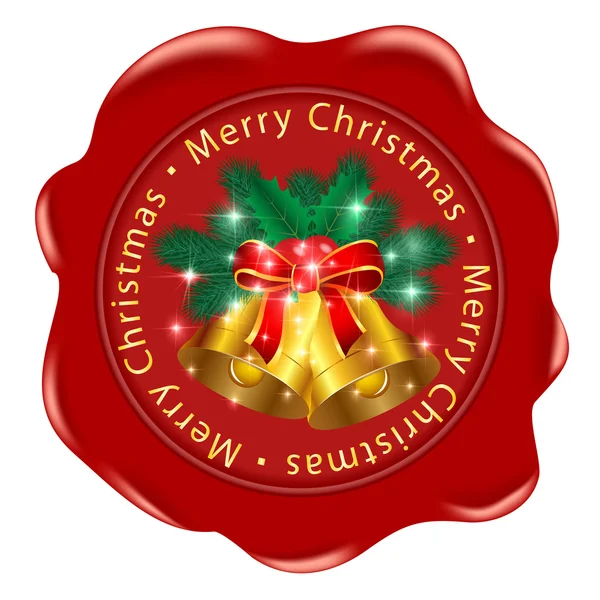 Christmas klockor ribbon medalj — Stock vektor