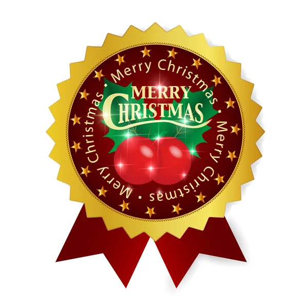 Christmas holly stuha medaile — Stockový vektor