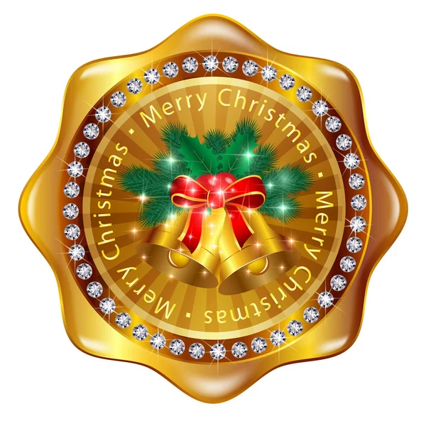 Medalla de cinta de campanas de Navidad — Archivo Imágenes Vectoriales