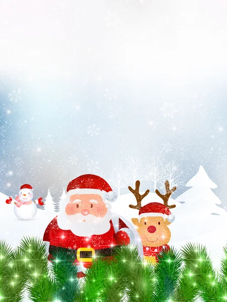 Christmas Santa sneeuw achtergrond — Stockvector