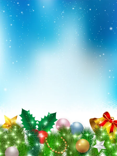 Christmas fir tree snow background — Stock Vector