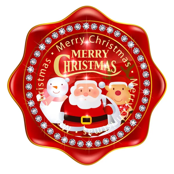 Christmas Santa medal icon — 图库矢量图片