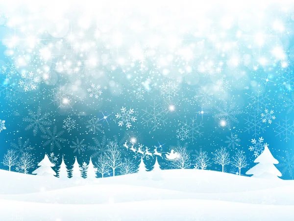 雪クリスマス サンタ背景 — ストックベクタ