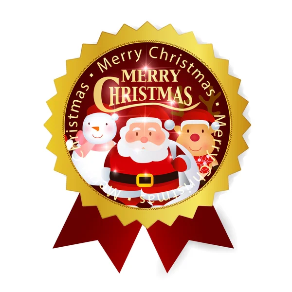 Christmas Santa medal icon — ストックベクタ