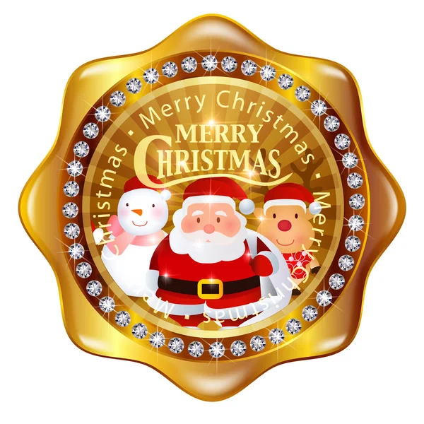 Icona di Santa medaglia di Natale — Vettoriale Stock