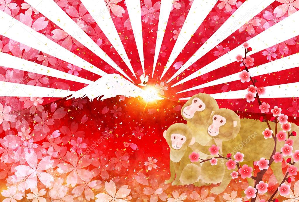 Monkey Fuji New Year's card background