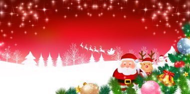 Noel kar Santa arka plan