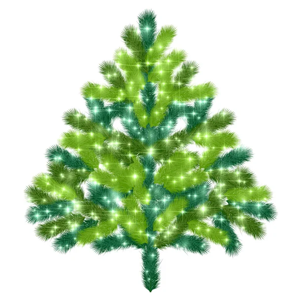 Karácsonyi fa fenyő fa ikon — Stock Vector