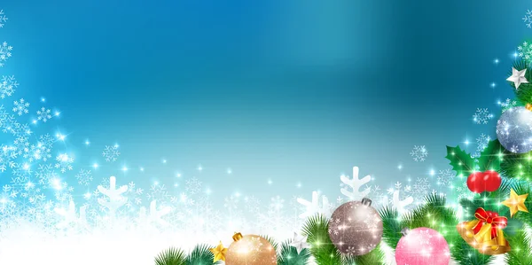 Weihnachten Schnee Weihnachtsbaum Hintergrund — Stockvektor