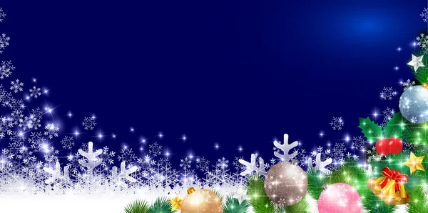 Christmas snow Christmas tree background — Stock Vector