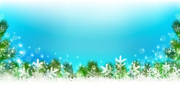 Christmas snow fir trees background — Stock Vector