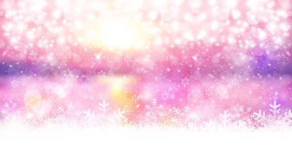 雪圣诞灯光背景 — 图库矢量图片