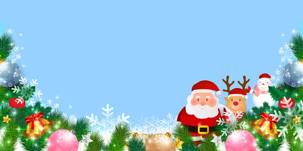 圣诞圣诞老人杉木树背景 — 图库矢量图片