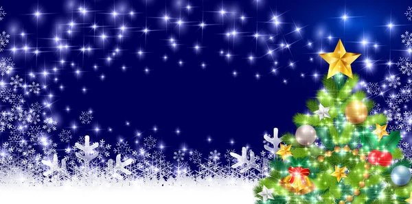 Christmas snow Christmas tree background — Stock Vector