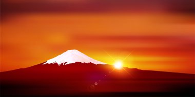 Fuji gündoğumu manzara arka plan