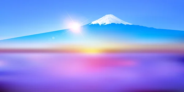 Fuji sunrise τοπίο φόντου — Διανυσματικό Αρχείο